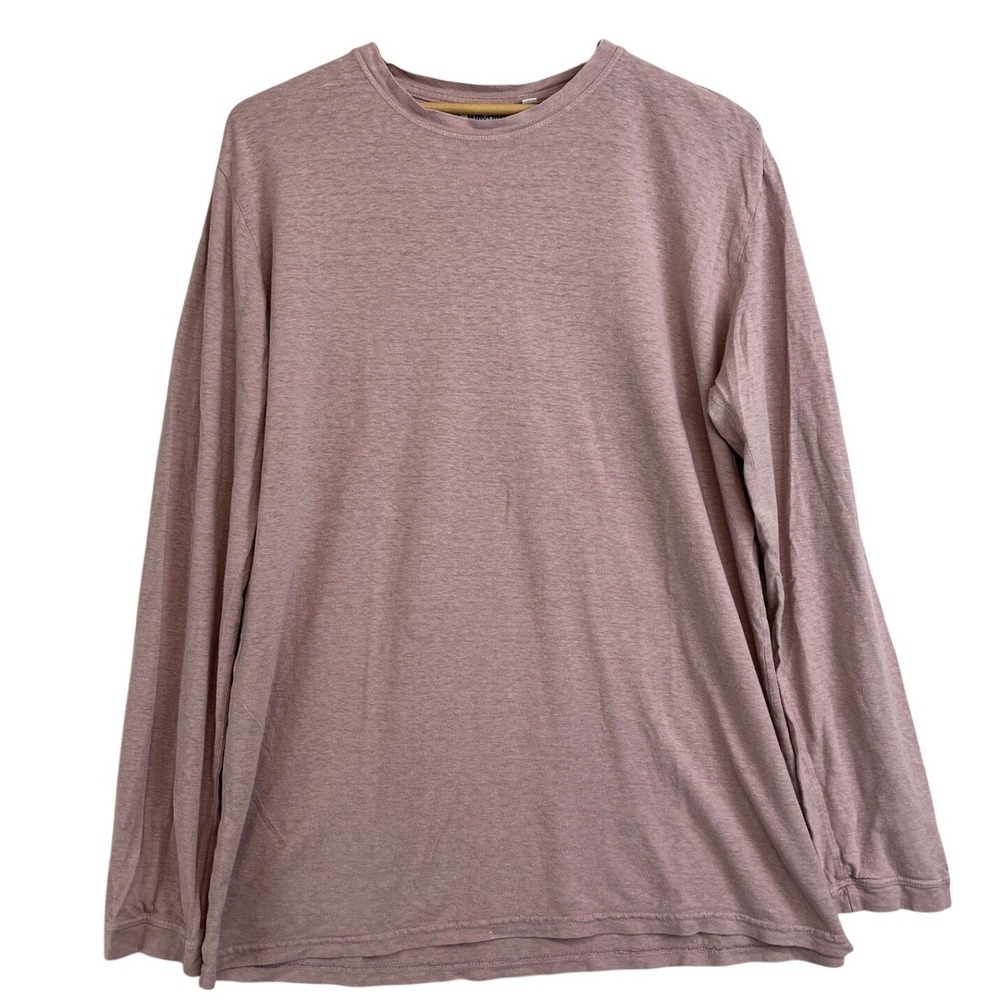 Jungmaven Mens Hemp Organic Cotton Long Sleeve T-Shirt Mauve Pink Size L USA